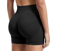 ZAAYO Pantaloncini sportivi da donna Hidden Scrunch Training Effect Short 4.5" Scrunch Butt Lifting Gym Short senza cuciture Booty Biker Shorts, Nero , XS