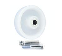 Zabi Ruote in plastica Ø 100 mm, ruote di trasporto in poliammide con kit di montaggio, per vari tipi di veicoli, bianche, nylon