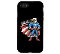 Zachary USA Eagle Patriotic Superhero for Boys Nome Zachary Custodia per iPhone SE (2020) / 7 / 8