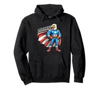 Zachary USA Eagle Patriotic Superhero for Boys Nome Zachary Felpa con Cappuccio
