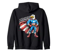 Zachary USA Eagle Patriotic Superhero for Boys Nome Zachary Felpa con Cappuccio