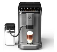 ZACHVO Macchina Caffè Automatica per Grani - Espresso Autentico, Sistema Latte per Colazione, 15 Livelli Macinatura, Doppia Caldaia, Pulizia Facile