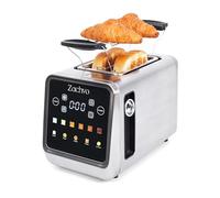 ZACHVO Tostapane 2 fette con Ampio Display Touch, Countdown LED e Memoria, Modalità Fetta Singola e Bagel, Pinza per Sandwich, Scaldapanini, 5 Programmi e 6 Livelli di Doratura