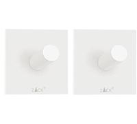 ZACK PECO 40125 - Ganci per asciugamani rettangolari, bianchi, piccoli, autoadesivi, 2 pezzi