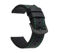 ZacLAy 18Mm 20Mm 22Mm 24Mm Cinturino Per Orologio Cinturino Sportivo Cinturino In Pelle Vintage Fibbia In Acciaio Inossidabile, Nero verde nero, 22mm
