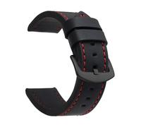 ZacLAy 18Mm 20Mm 22Mm 24Mm Cinturino Per Orologio Cinturino Sportivo Cinturino In Pelle Vintage Fibbia In Acciaio Inossidabile, Nero rosso nero, 24mm