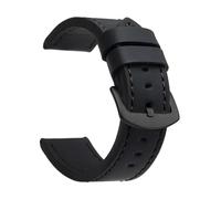 ZacLAy 18Mm 20Mm 22Mm 24Mm Cinturino Per Orologio Cinturino Sportivo Cinturino In Pelle Vintage Fibbia In Acciaio Inossidabile, Nero, 24mm