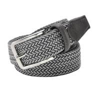ZacLAy Cintura da Uomo Elasticizzata blu in vita Cintura in Pelle Intrecciata Elasticizzata in Tela Cintura Elastica in Metallo larga 1-3/8" per Uomo, Grigio bianco