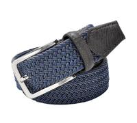 ZacLAy Cintura da Uomo Elasticizzata blu in vita Cintura in Pelle Intrecciata Elasticizzata in Tela Cintura Elastica in Metallo larga 1-3/8" per Uomo, Blu grigio