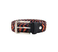 ZacLAy Cintura da Uomo in Tela di Cotone con Fibbia in Metallo Cintura Senza Elastico Arancione Corda di cera blu scuro Cinture Maschili Miste Tela 150cm, Orangenavyblue
