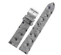 ZacLAy Cinturini Per Cinturini In Pelle Vintage Da 16Mm-24Mm Modello Struzzo Bracciali Per Cinturini Per Orologi A Sgancio Rapido Accessori Per Orologi, Grigio chiaro, 18mm