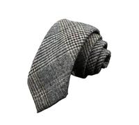 ZacLAy Cravatta Classica in lana a Righe Scozzesi Marroni Grigie, Colletto Stretto, Sottile Cravatta in Cashmere per Accessorio Casual da Festa da Uomo, Taglia unica