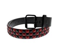 Zac's Alter Ego Cintura Chessboard 3row pyramid studs/Rosso
