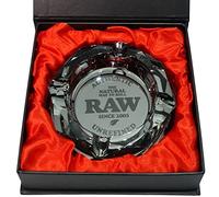 Zactly Esclusivo posacenere in vetro grezzo a forma ottagonale decorativo portatile, moderno e grazioso posacenere da scrivania con fondo morbido, fornito in una confezione regalo elegante (grigio