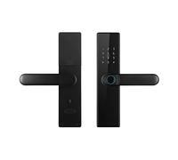 ZADCCS Serratura intelligente per porta, Sicurezza Biometrica Impronta digitale Smart Maniglia for porta Tuya Elettronica Intelligente Card Key Serratura for in legno for la casa(22-190(5050),Noir)