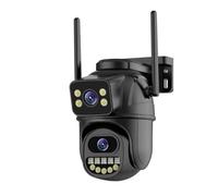 ZADCCS Telecamere di sicurezza, 4K 8MP HD PTZ Telecamera Esterna 4MP Doppia Lente Doppio Schermo AI Auto Tracking IP CCTV Audio Video Sorveglianza P2P(8MP Add 128G Card)