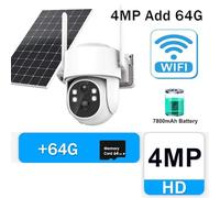 ZADCCS Telecamere di sicurezza, 4MP HD Solar Camera PTZ Outdoor Wireless Security Battery Long Standby CCTV IP Cam Video Surveillance Cameras(4MP Add 64G)