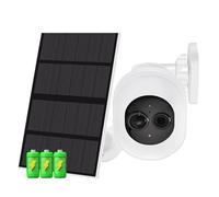 ZADCCS Telecamere di sicurezza, 4MP Solar Surveillance Cameras With 7800mAh Battery PIR Human Detection Camera Outdoor White Light Wireless IP(2MP Add 128G Card)