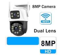 ZADCCS Telecamere di sicurezza, IP Camera 12MP 6K Three Lens 8X Zoom Surveillance AI Tracking Security Protection Outdoor CCTV Cam(4K 8MP Camera)