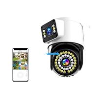ZADCCS Telecamere di sicurezza, Telecamera a doppio obiettivo 4K 8MP PTZ a schermo 2K 4MP wireless di sicurezza audio bidirezionale esterna impermeabile(4MP Camera Only)