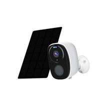 ZADCCS Telecamere di sicurezza, Telecamera di sicurezza solare UHD 2K 2.4 Rilevazione PIR esterna Faretto audio a vie con batteria ricaricabile for interni(Solar Camera No Card)