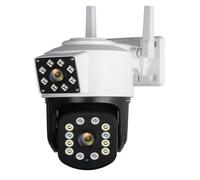 ZADCCS Telecamere di sicurezza, Telecamera IP da 4MP Esterna 2K PTZ Doppia lente Doppio schermo Monitoraggio automatico di sicurezza P2P bidirezionale NVR/DVR supportato(4MP WIFI Add 128G TF)