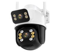 ZADCCS Telecamere di sicurezza, Telecamera IP da 8MP 4K HD Doppia lente esterna con doppio schermo Ai Monitoraggio automatico PTZ Video sorveglianza CCTV di sicurezza(4MP Add 128G)