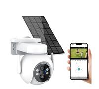 ZADCCS Telecamere di sicurezza, Telecamera solare Accesso remoto Rilevamento AI 4MP Zoom digitale 4X Sorveglianza IP PIR Riduzione del rumore audio Allarme push Esterno(Black No SD Card)