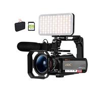 ZADCCS Videocamera, Videocamera 4K Live Streaming Camcorder Vlog professionale Zoom ottico 12X