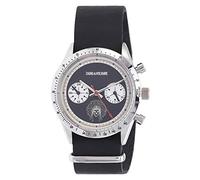 Zadig & Voltaire Orologio da donna e uomo al quarzo, Cinturino in pelle nera/quadrante nero indiano 2, Cinghia