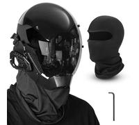Zadin Punk Mask Costume, Halloween Adjustable Daft Pank Helmet Cosplay, Rave Futuristic Mask (Black)