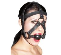 Maschera in pelle con morso gag ZADO (nera)