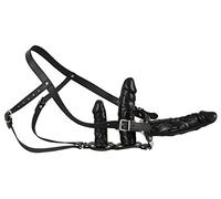 ZADO Dildo Slip argento lacci di cuoio Taglia L/XL Nero / argento Super sexy