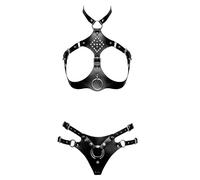 ZADO - Set in pelle con slip regolabile (nero) - L/XL