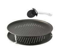 ZADO Zenker 7512 Pizza Due Vassoio a 2 Ripiani, per Pizza, con distanziatore e Rotella tagliapizza