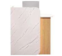 ZAFDZSW Banco Reception Moderno con Luci LED e Cassetto Bloccabile, Banco Cassa per Ufficio, Bar, Ristorante(Multi-colored,55.1in/140cm)