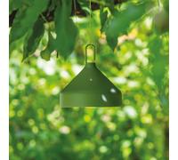 Zafferano, Lampada Amelie Sospensione, Lampadario a Sospensione Ricaricabile e Senza Fili con Controllo Touch, Adatta per Salotto ed Esterni, Dimmer, 2200-3000 K, Altezza 12 cm, Colore Verde Foglia