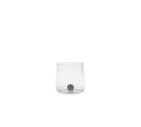 Zafferano Bilia - Bicchieri in vetro borosilicato fatto a mano, decorati con sfera di vetro colorata all'interno, cl 44 h 90 mm d 88 mm, set da 6 pezzi (grigio)