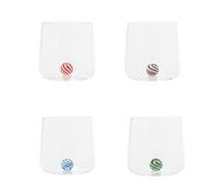 Zafferano Bilia Candy Tumbler Set di 4 bicchieri con una sfera colorata interna, bicchieri per acqua da 440 ml, 4 colori, lavabili in lavastoviglie, mix