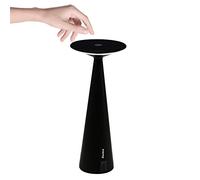 Zafferano - Dama Lampada LED Dimmerabile da tavolo in alluminio, Protezione IP54, Uso Interno/Esterno, Entrata USB laterale per ricarica dispositivi mobili, H29cm, Plug EU - Nero