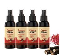 Zafferano essenza spray per la cura dei capelli, lacca nera alle erbe, con essenza di erbe e rosmarino, spray nutriente per eliminare l'effetto crespo lucido (4 pezzi)