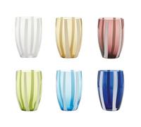 Zafferano Gessato Tumbler Set 6 Bicchieri Acqua Colori Vari