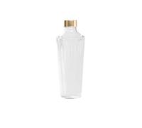 Zafferano Handy Bottiglia in Vetro Borosilicato 90 esign Italiano con Tappi Oro e Argento Intercambiabili per Acqua Liscia e Frizzante - Confezione Regalo Ecologica (Trasparente)