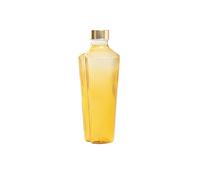 Zafferano Handy Bottiglia in Vetro Borosilicato 90 esign Italiano con Tappi Oro e Argento Intercambiabili per Acqua Liscia e Frizzante - Confezione Regalo Ecologica (Giallo Oro)
