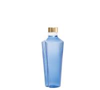 Zafferano Handy Bottiglia in Vetro Borosilicato 90 esign Italiano con Tappi Oro e Argento Intercambiabili per Acqua Liscia e Frizzante - Confezione Regalo Ecologica (Bluino)