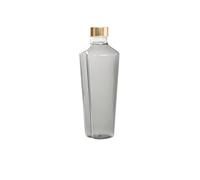 Zafferano Handy Bottiglia in Vetro Borosilicato 90 esign Italiano con Tappi Oro e Argento Intercambiabili per Acqua Liscia e Frizzante - Confezione Regalo Ecologica (Grigio)