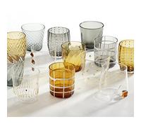 Zafferano Joyful Melting Pot 6 Bicchieri Tumbler Trasparente e Lampada Poldina Micro Rosso LED Ricaricabile Kit Completo MP00101 LD0490F3