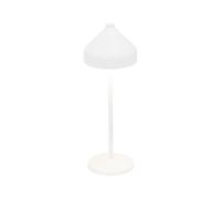 Zafferano, Lampada Amelie, Lampada da Tavolo Ricaricabile e Senza Fili con Controllo Touch, Adatta per Salotto ed Esterni, Dimmer, 2200-3000 K, Altezza 34 cm, Colore Bianco