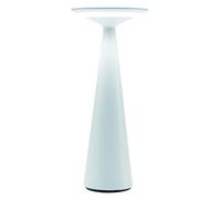 Zafferano, Lampada Dama Pro, Lampada da Tavolo Ricaricabile e Senza Fili con Controllo Touch, Adatta per Salotto ed Esterni, Dimmer, 2200-3000 K, Altezza 29 cm, Colore Bianco