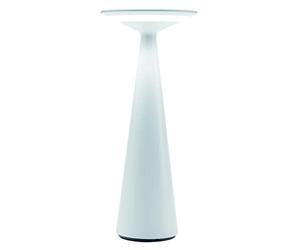 Zafferano, Lampada Dama Pro, Lampada da Tavolo Ricaricabile e Senza Fili con Controllo Touch, Adatta per Salotto ed Esterni, Dimmer, 2200-3000 K, Altezza 29 cm, Colore Bianco